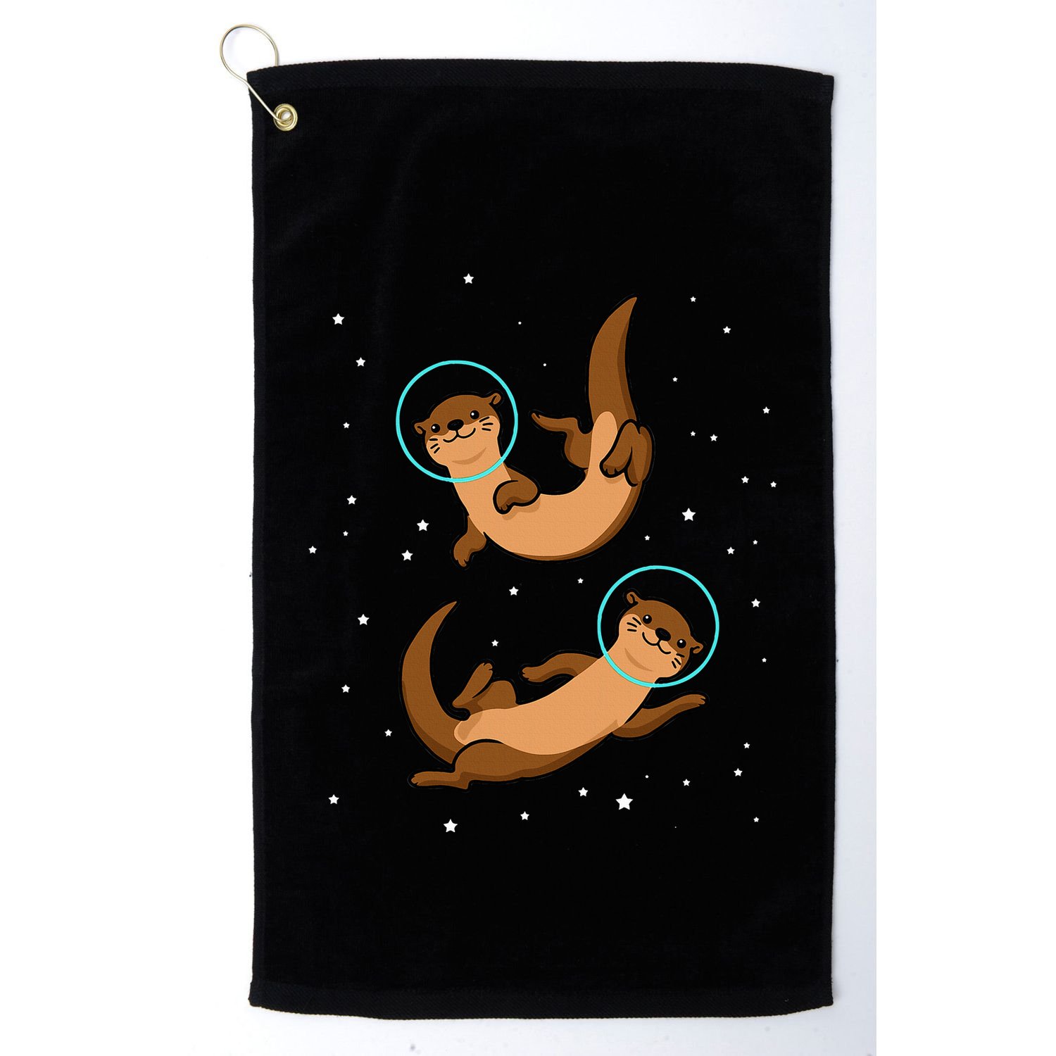 Otter Astronaut Otter Gift Women Space Sea Otter Golf Towel