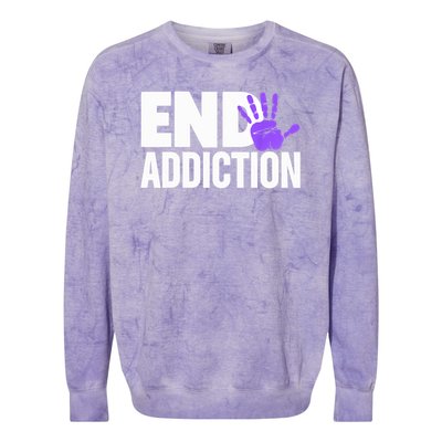 Overdose Awareness Overdose Awareness End Addiction Colorblast Crewneck Sweatshirt