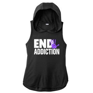 Overdose Awareness Overdose Awareness End Addiction Ladies PosiCharge Tri-Blend Wicking Draft Hoodie Tank