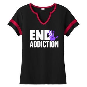 Overdose Awareness Overdose Awareness End Addiction Ladies Halftime Notch Neck Tee