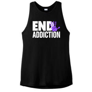 Overdose Awareness Overdose Awareness End Addiction Ladies PosiCharge Tri-Blend Wicking Tank