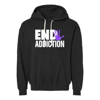 Overdose Awareness Overdose Awareness End Addiction Garment-Dyed Fleece Hoodie