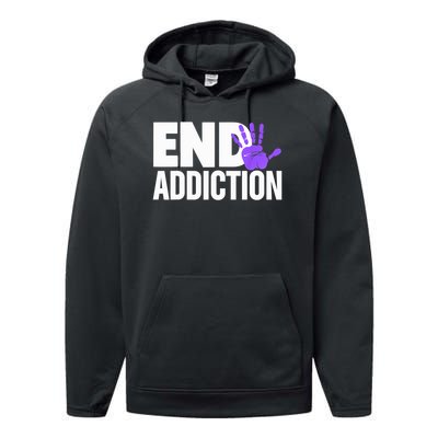 Overdose Awareness Overdose Awareness End Addiction Performance Fleece Hoodie