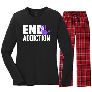 Overdose Awareness Overdose Awareness End Addiction Women's Long Sleeve Flannel Pajama Set 