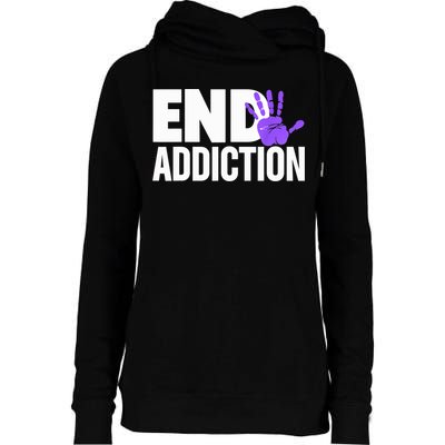 Overdose Awareness Overdose Awareness End Addiction Womens Funnel Neck Pullover Hood
