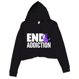 Overdose Awareness Overdose Awareness End Addiction Crop Fleece Hoodie