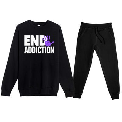 Overdose Awareness Overdose Awareness End Addiction Premium Crewneck Sweatsuit Set