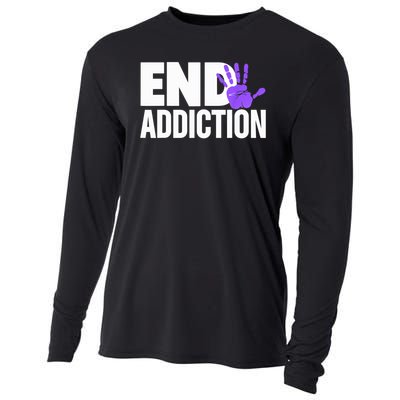 Overdose Awareness Overdose Awareness End Addiction Cooling Performance Long Sleeve Crew