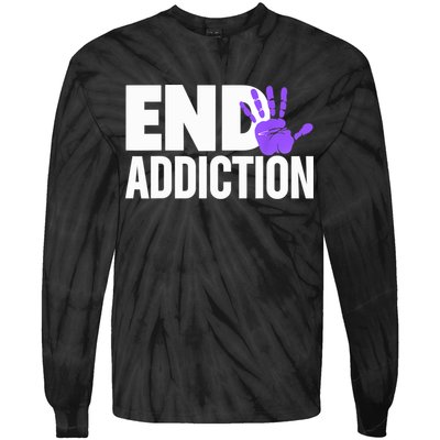 Overdose Awareness Overdose Awareness End Addiction Tie-Dye Long Sleeve Shirt