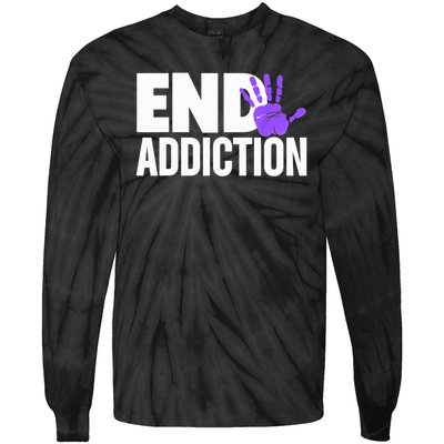 Overdose Awareness Overdose Awareness End Addiction Tie-Dye Long Sleeve Shirt