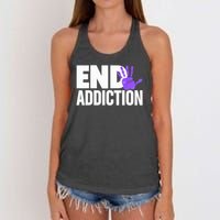 Overdose Awareness Overdose Awareness End Addiction Women's Knotted Racerback Tank