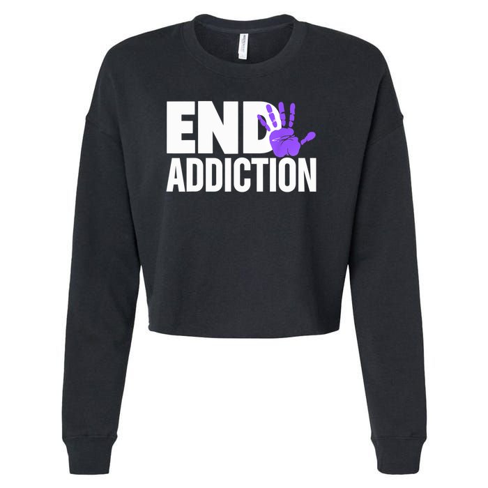 Overdose Awareness Overdose Awareness End Addiction Cropped Pullover Crew