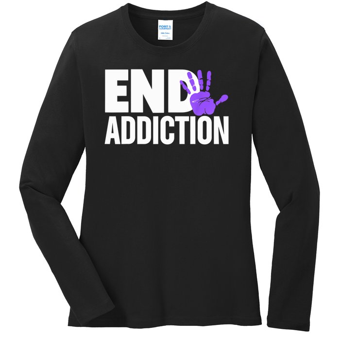 Overdose Awareness Overdose Awareness End Addiction Ladies Long Sleeve Shirt