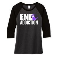 Overdose Awareness Overdose Awareness End Addiction Women's Tri-Blend 3/4-Sleeve Raglan Shirt