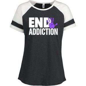 Overdose Awareness Overdose Awareness End Addiction Enza Ladies Jersey Colorblock Tee