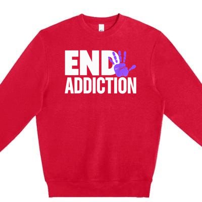 Overdose Awareness Overdose Awareness End Addiction Premium Crewneck Sweatshirt