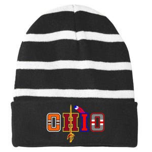 Ohio Apparel Striped Beanie with Solid Band