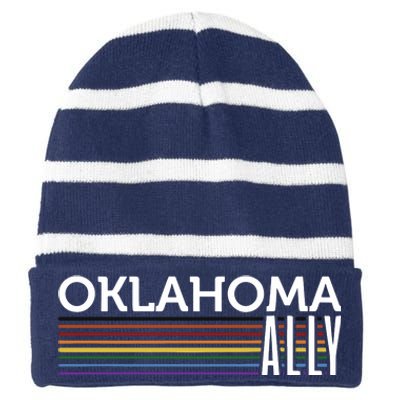 Oklahoma Ally Striped Beanie with Solid Band