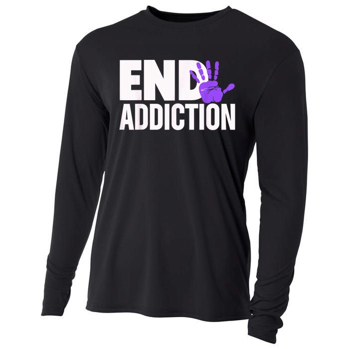 Overdose Awareness Overdose Awareness End Addiction Cooling Performance Long Sleeve Crew