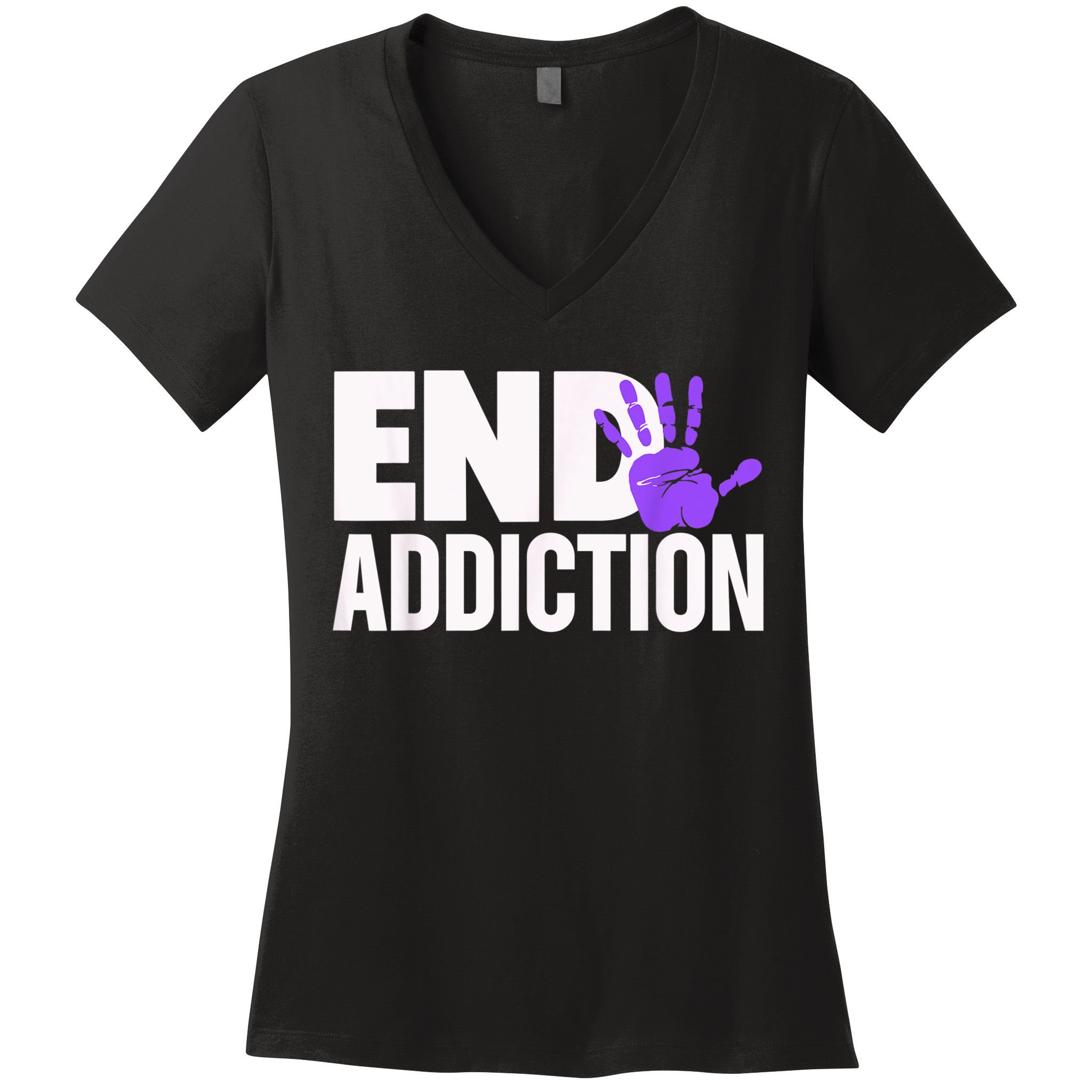 Overdose Awareness Overdose Awareness End Addiction Women's V-Neck T-Shirt