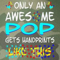 Only Awesome Pop Gets Handprints Like This Autism Legacy Tie Dye Trucker Hat