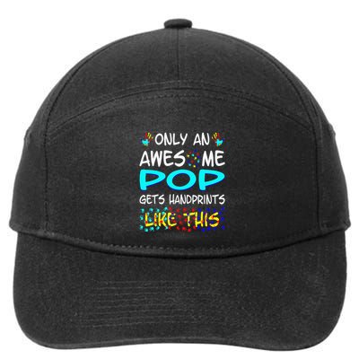 Only Awesome Pop Gets Handprints Like This Autism 7-Panel Snapback Hat