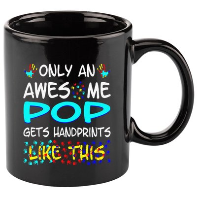 Only Awesome Pop Gets Handprints Like This Autism 11oz C Handle Ceramic Mug
