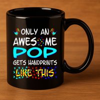Only Awesome Pop Gets Handprints Like This Autism 11oz C Handle Ceramic Mug