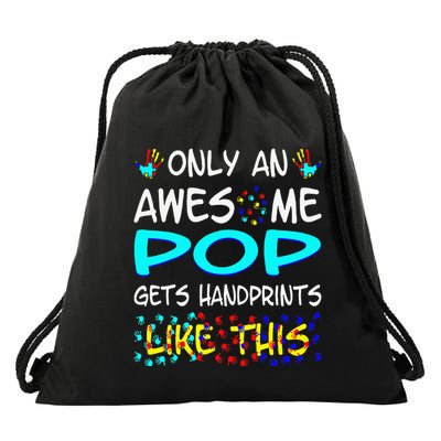 Only Awesome Pop Gets Handprints Like This Autism Drawstring Bag
