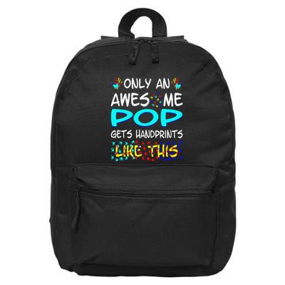 Only Awesome Pop Gets Handprints Like This Autism 16 in Basic Backpack