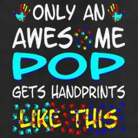 Only Awesome Pop Gets Handprints Like This Autism 25L Jumbo Tote