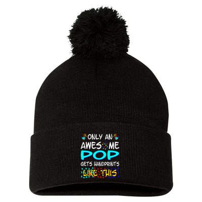 Only Awesome Pop Gets Handprints Like This Autism Pom Pom 12in Knit Beanie