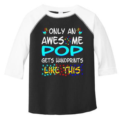 Only Awesome Pop Gets Handprints Like This Autism Toddler Fine Jersey T-Shirt