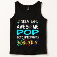 Only Awesome Pop Gets Handprints Like This Autism Tank Top