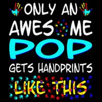 Only Awesome Pop Gets Handprints Like This Autism Tank Top