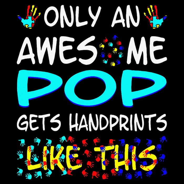 Only Awesome Pop Gets Handprints Like This Autism Tank Top