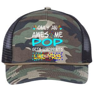 Only Awesome Pop Gets Handprints Like This Autism Retro Rope Trucker Hat Cap