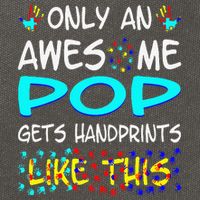 Only Awesome Pop Gets Handprints Like This Autism Cotton Canvas Backpack