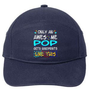 Only Awesome Pop Gets Handprints Like This Autism 7-Panel Snapback Hat