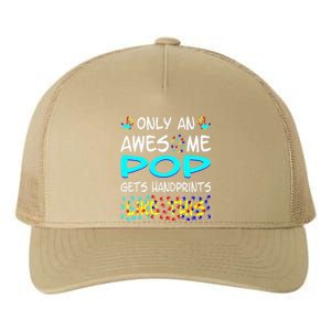 Only Awesome Pop Gets Handprints Like This Autism Yupoong Adult 5-Panel Trucker Hat