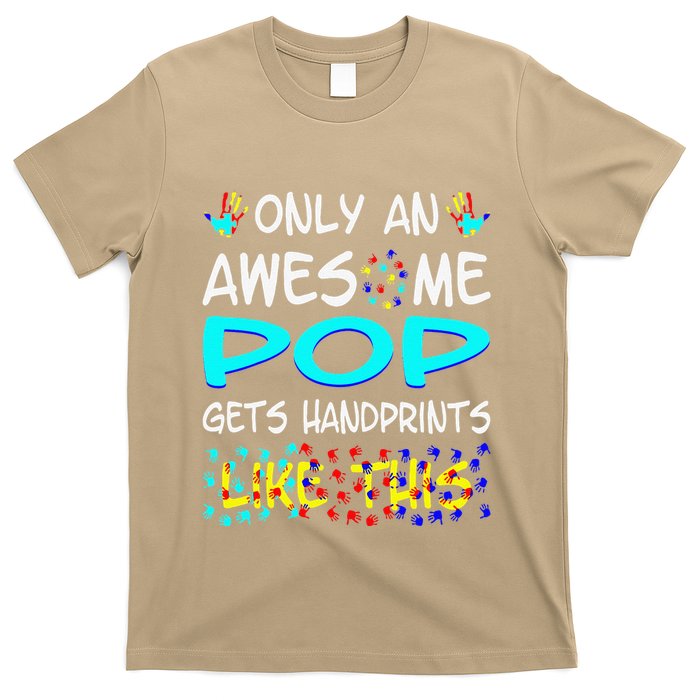 Only Awesome Pop Gets Handprints Like This Autism T-Shirt