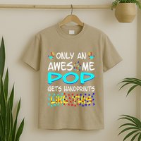 Only Awesome Pop Gets Handprints Like This Autism T-Shirt