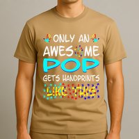 Only Awesome Pop Gets Handprints Like This Autism T-Shirt