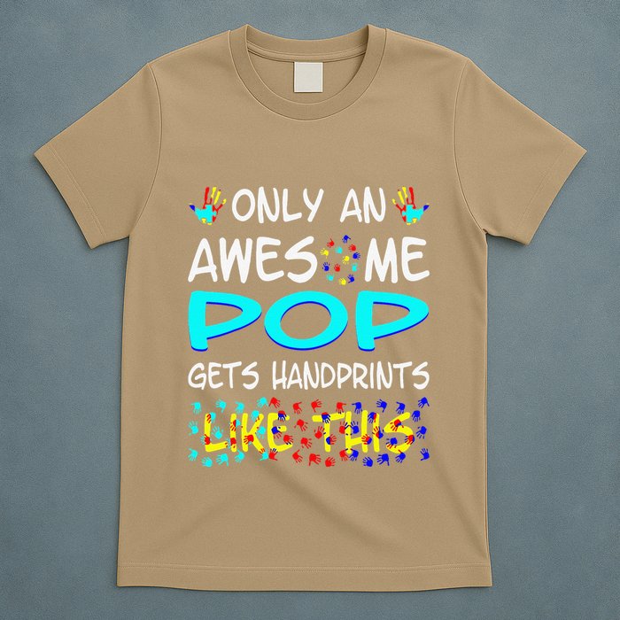 Only Awesome Pop Gets Handprints Like This Autism T-Shirt