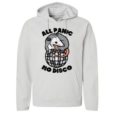 Opossum All Panic No Disco Funny Possum Scream Performance Fleece Hoodie