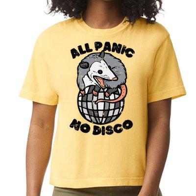 Opossum All Panic No Disco Funny Possum Scream Comfort Colors Boxy T-Shirt