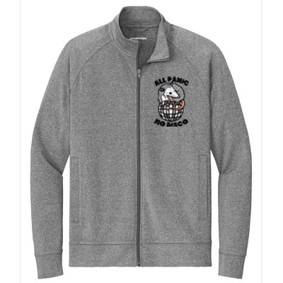 Opossum All Panic No Disco Funny Possum Scream Stretch Full-Zip Cadet Jacket