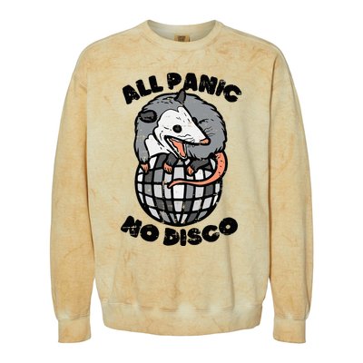 Opossum All Panic No Disco Funny Possum Scream Colorblast Crewneck Sweatshirt