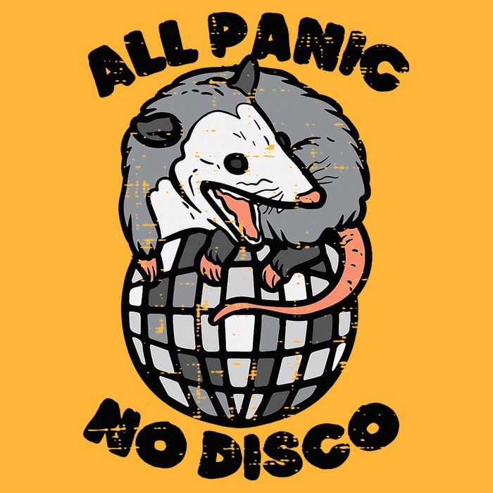 Opossum All Panic No Disco Funny Possum Scream Sustainable Knit Beanie