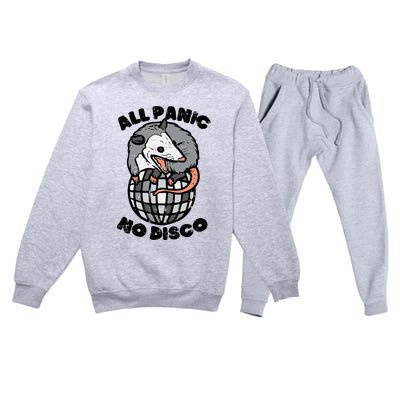 Opossum All Panic No Disco Funny Possum Scream Premium Crewneck Sweatsuit Set